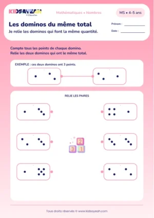 Les dominos du même total – reconnaître plusieurs décompositions d’un même nombre en MS