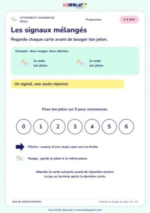 Les signaux mélangés – jeu de règles et d’attention à imprimer pour les enfants de 5–6 ans