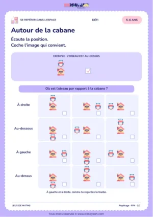 Autour de la cabane – se repérer autour d’un objet 5–6 ans