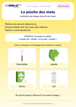 Prononcer F et S avec une pioche d’images en PS — aperçu de la fiche à imprimer