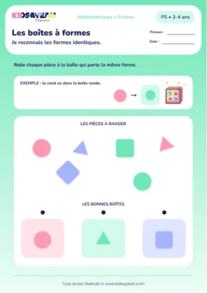 Les boîtes à formes – reconnaître des formes identiques en PS