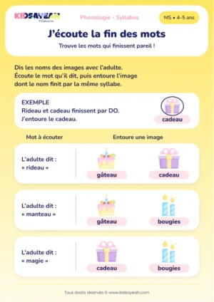 Reconnaître les fins DO, TO et GI dans les mots en MS — aperçu de la fiche à imprimer