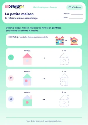 La petite maison – reproduire un assemblage de formes en PS
