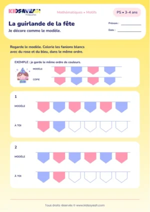 La guirlande de la fête – reproduire un motif de couleurs en PS