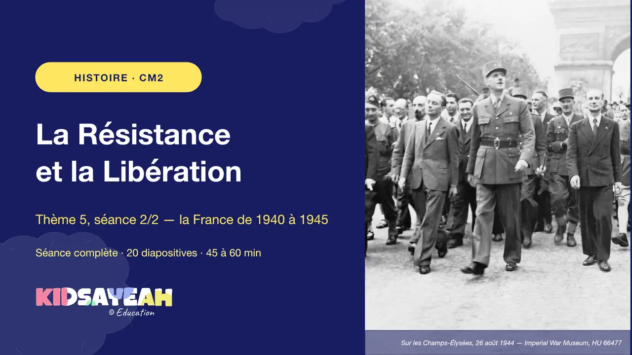 Résistance et Libération en France au CM2 en PowerPoint