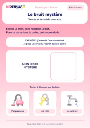 Retrouver l’image d’un bruit de la maison en PS — aperçu de la fiche à imprimer