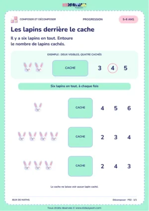 Les lapins derrière le cache – trouver le complément à 6 avec des lapins