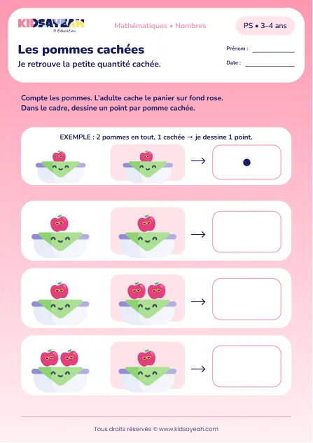 Les pommes cachées – trouver une quantité cachée en PS