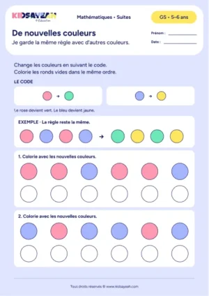 changer les couleurs d’un motif en GS — fiche enfant