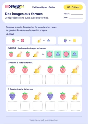 coder une suite d’images avec des formes en GS — fiche enfant