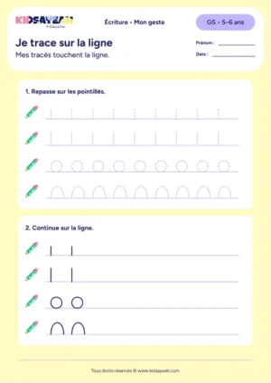 tracer sur une ligne GS — aperçu de la fiche Je trace sur la ligne